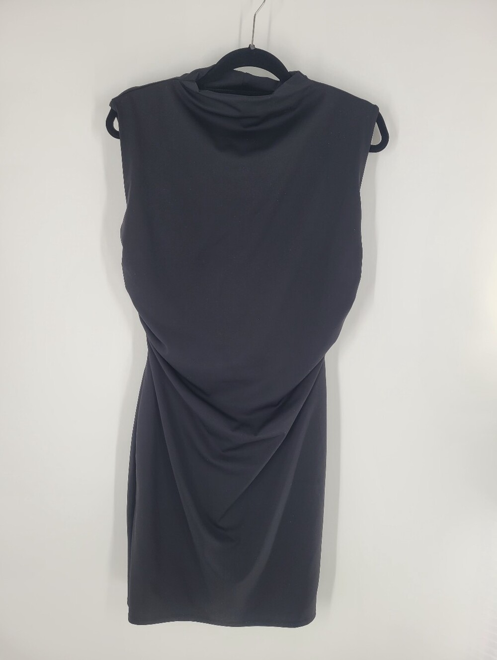 Nine West Black Draped Sleeveless Mini Dress Size L